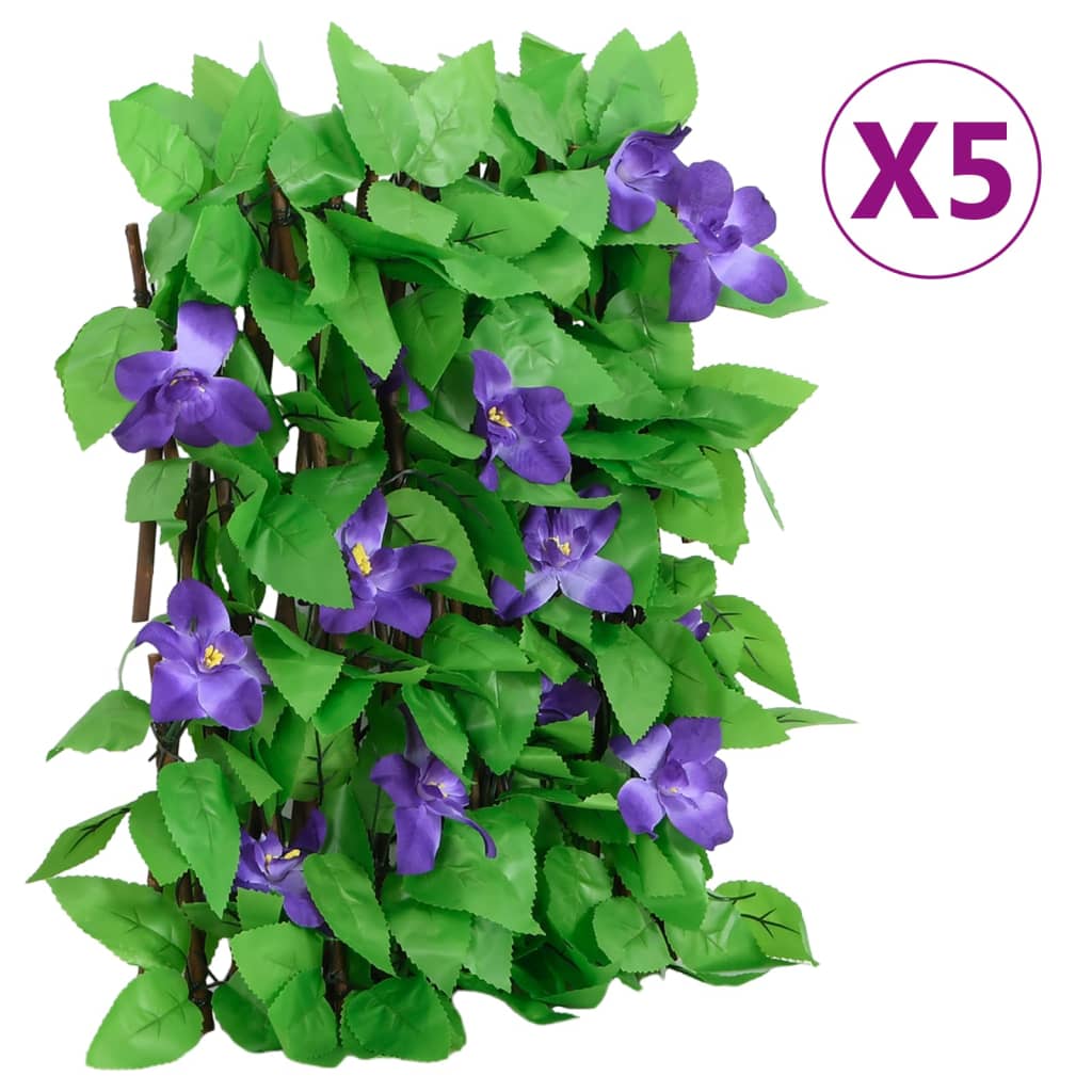 Vidaxx plante de lierre artificielle sur treillis 5 pcs extensible 180x20 cm vert
