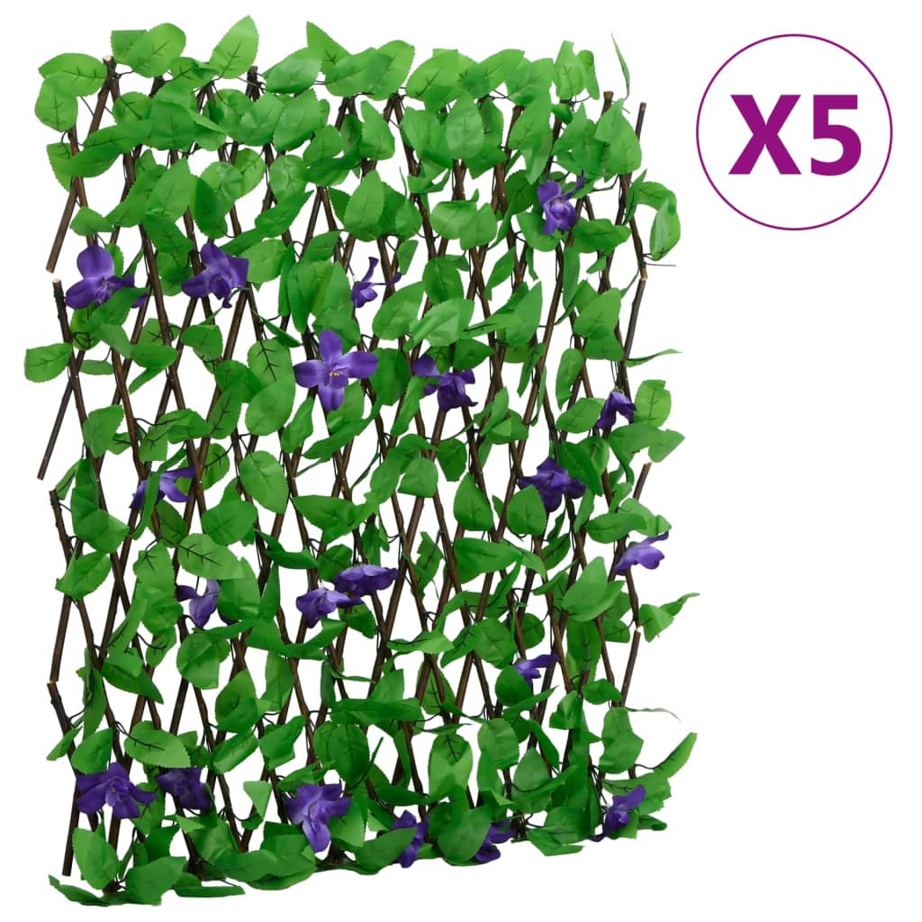 Vidaxx plante de lierre artificielle sur treillis 5 pcs extensible 180x70 cm vert