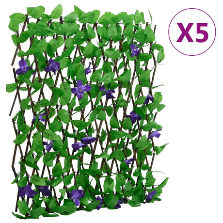 Vidaxx plante de lierre artificielle sur treillis 5 pcs extensible 180x70 cm vert