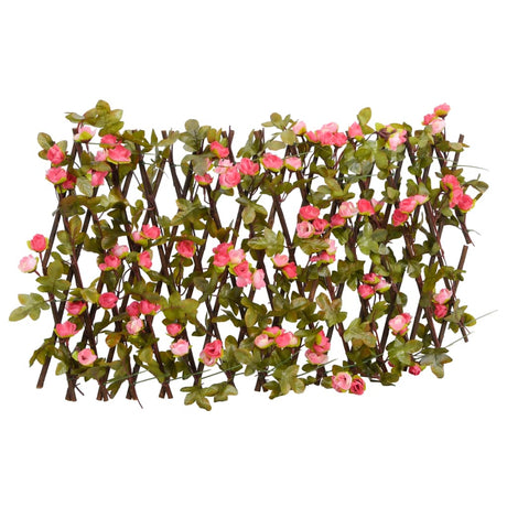 Vidaxx plante artificielle lierre treillis 5 pcs extensible 180x20 cm rose foncé