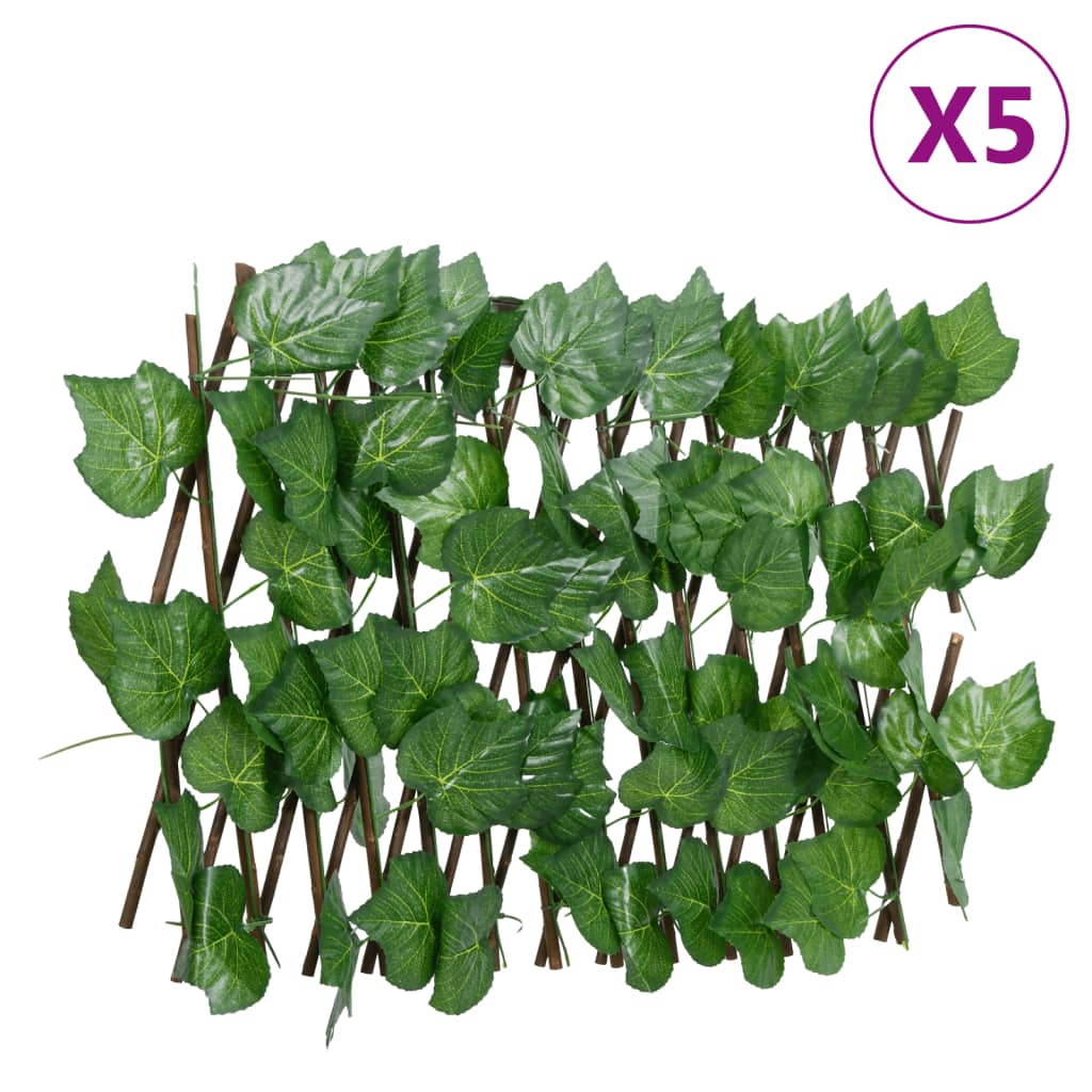 Vidaxl Artificial plant grape leaf Latwerk 5 pcs Extendable 180x20 cm green