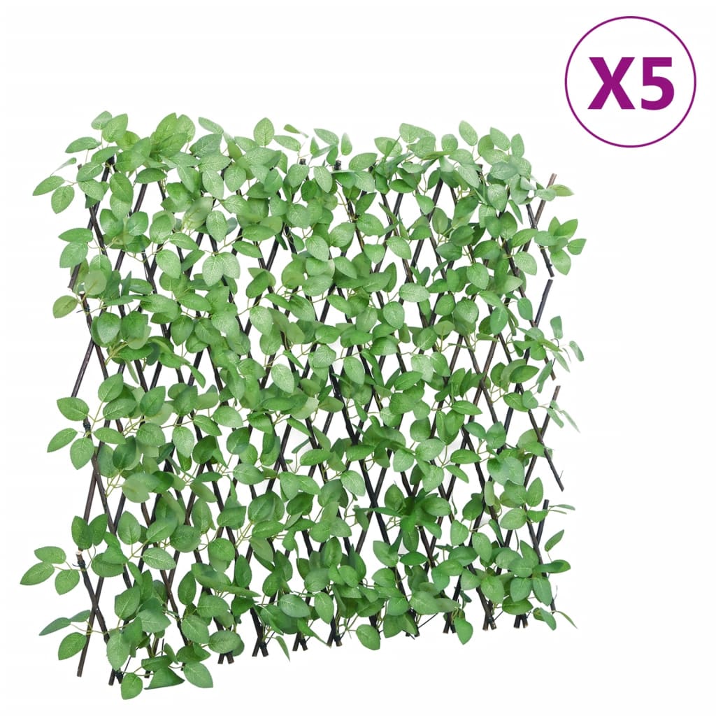 Vidaxx plante de lierre artificielle sur treillis 5 pcs extensible 180x65 cm vert