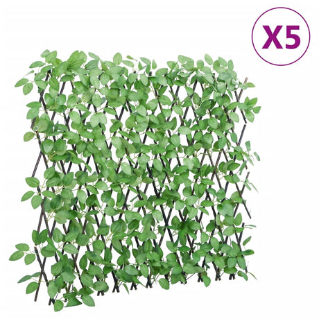 Vidaxx plante de lierre artificielle sur treillis 5 pcs extensible 180x65 cm vert
