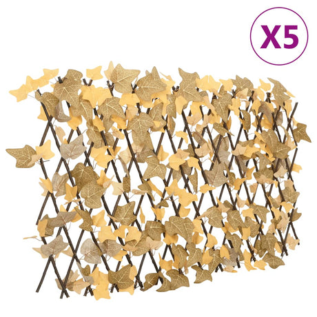 Vidaxx plante artificielle treillis de feuilles d'érable 5 pcs extensible 180x60 cm orange