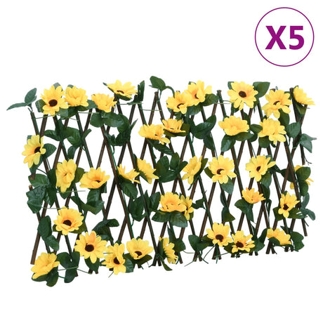 Vidaxx plante de lierre artificielle sur treillis 5 pcs extensible 180x20 cm jaune