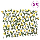 Vidaxx plante de lierre artificielle sur treillis 5 pcs extensible 180x60 cm jaune