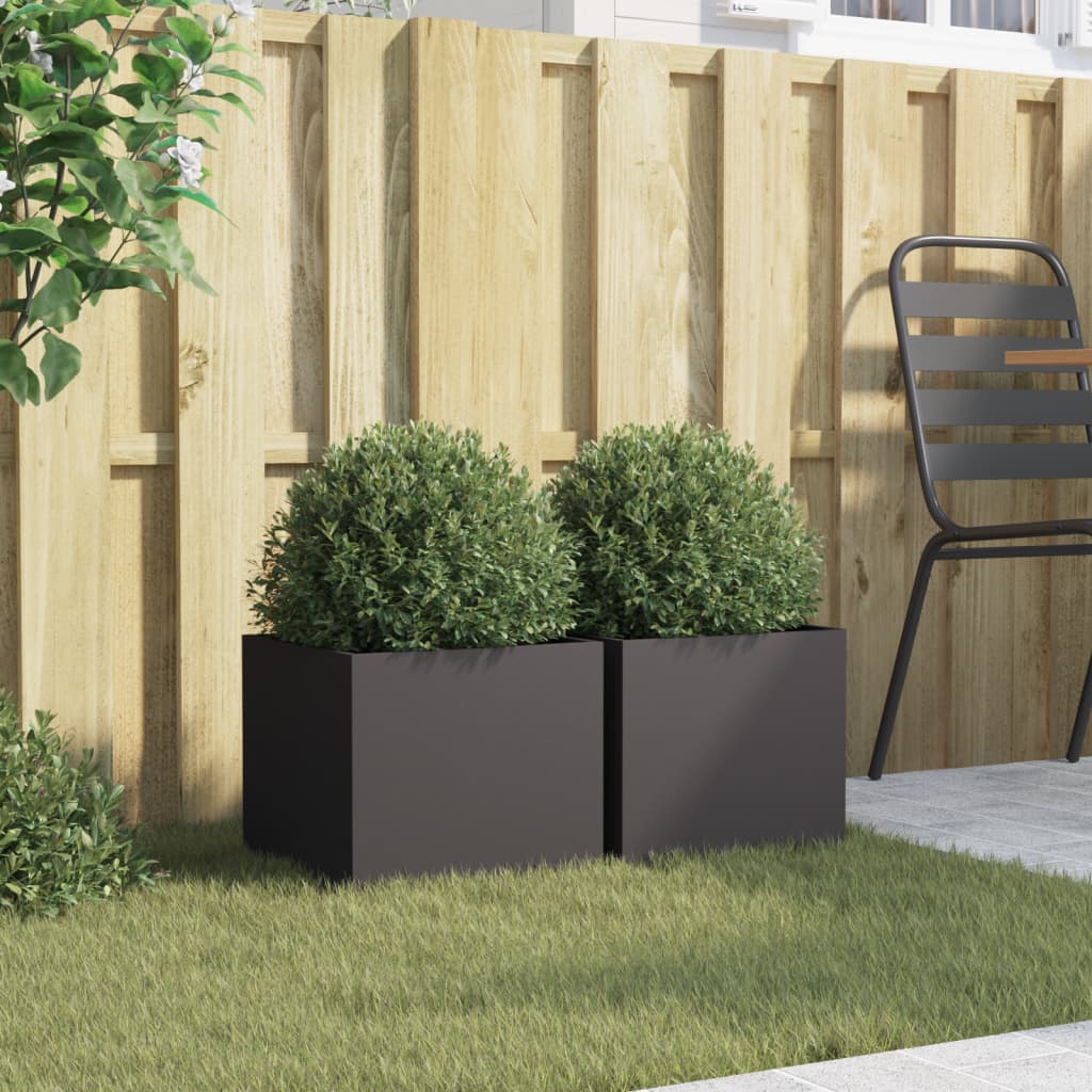 Vidaxx jardinières 2 pcs 32x30x29 cm acier noir
