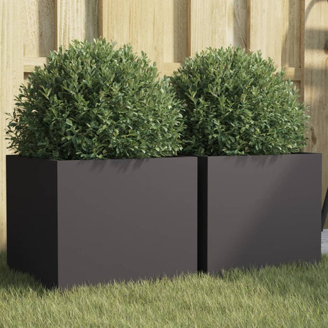 Vidaxx jardinières 2 pcs 32x30x29 cm acier noir