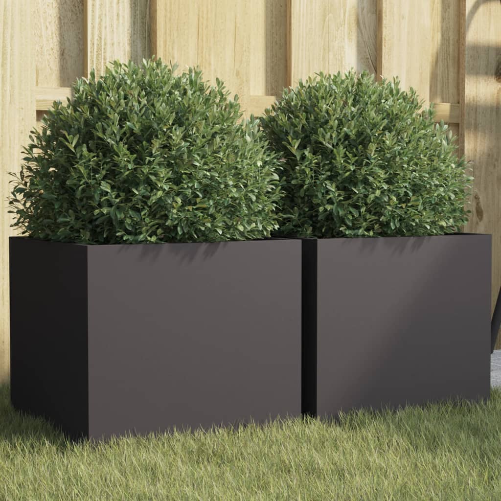 Vidaxl Planters 2 st 32x30x29 cm steel black