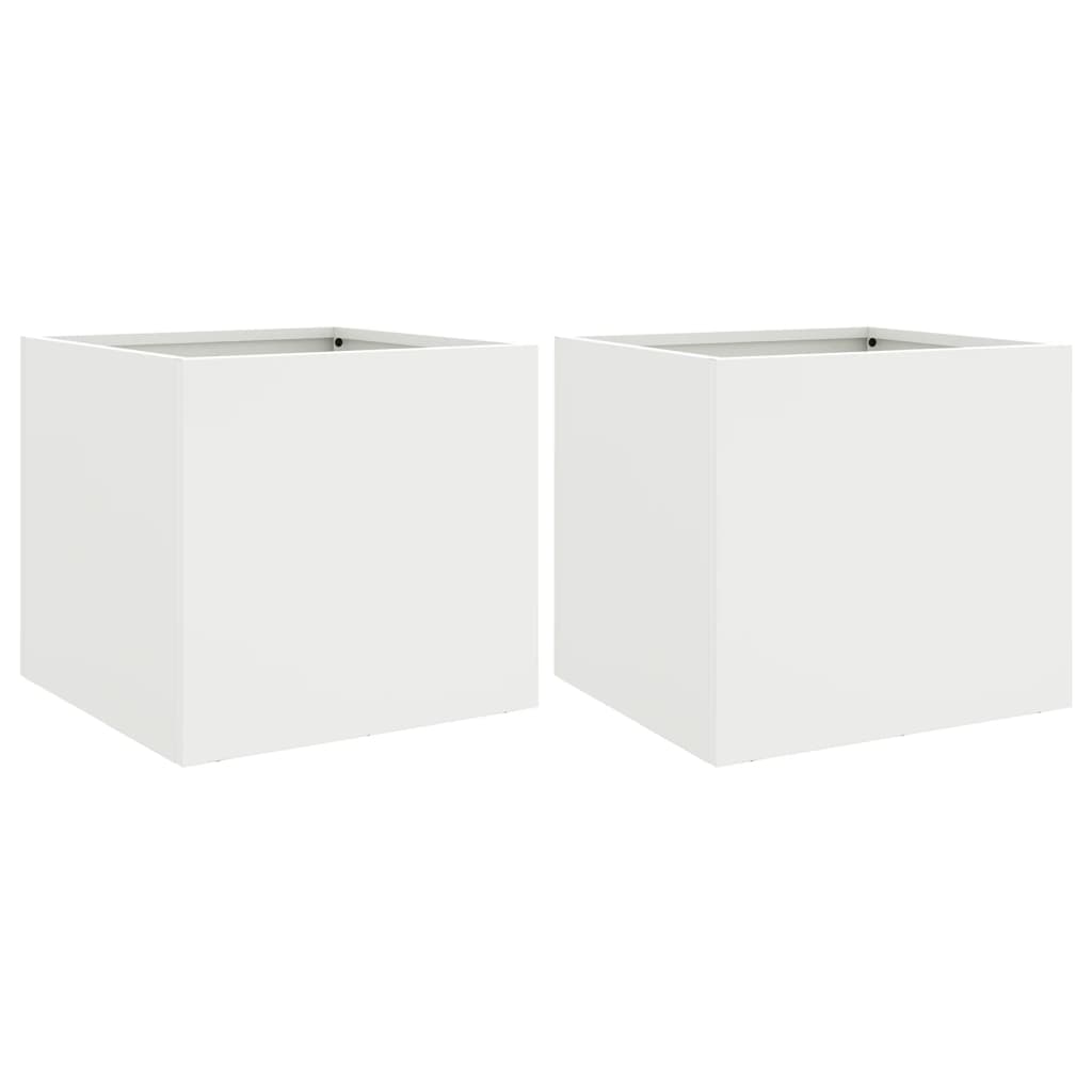 Vidaxx jardinières 2 pcs 32x30x29 cm acier blanc
