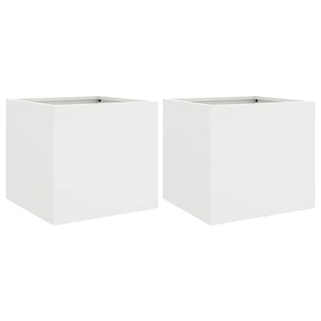 Vidaxx jardinières 2 pcs 32x30x29 cm acier blanc