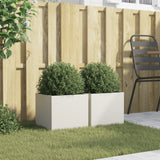 Vidaxx jardinières 2 pcs 32x30x29 cm acier blanc
