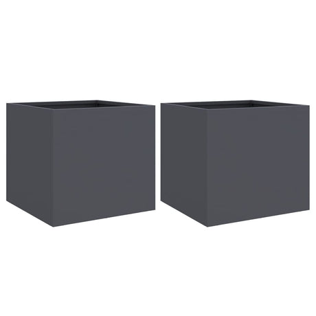 Vidaxx jardinières 2 pcs 32x30x29 cm acier anthracite