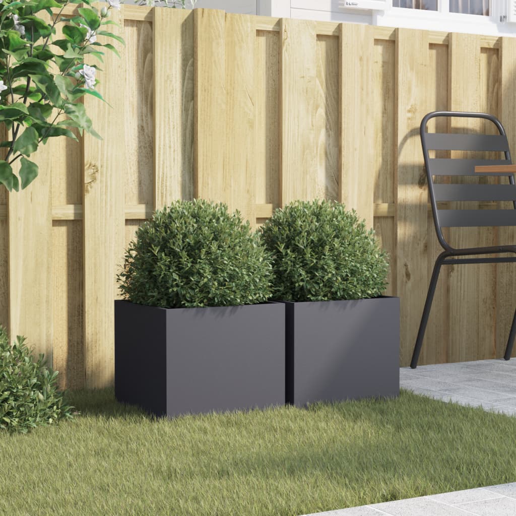 Vidaxl Planters 2 ST 32x30x29 cm stalowy antracyt -