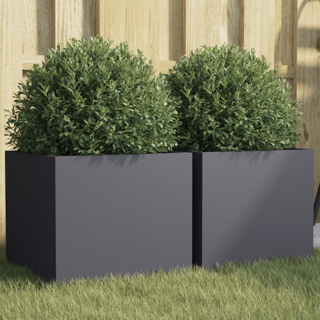 Vidaxx jardinières 2 pcs 32x30x29 cm acier anthracite