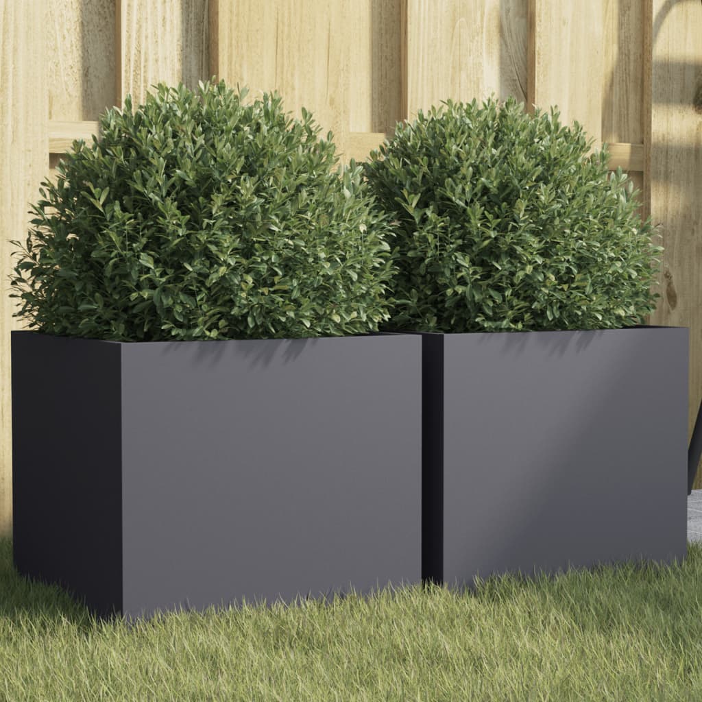 Vidaxl Planters 2 st 32x30x29 cm steel anthracite -colored