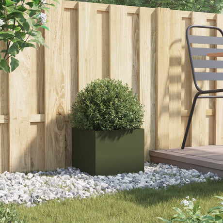 Vidaxx jardinière 32x30x29 cm acier vert olive