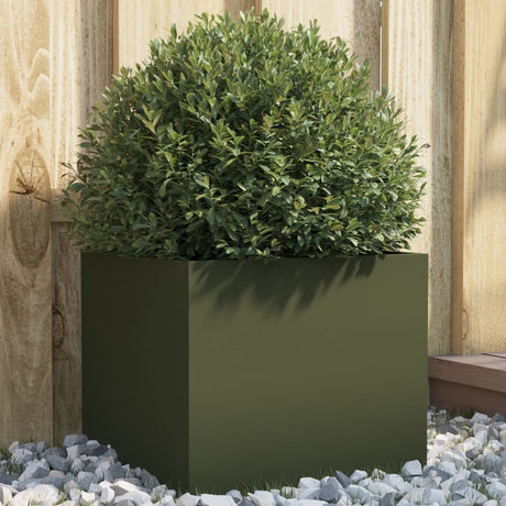 Vidaxx jardinière 32x30x29 cm acier vert olive