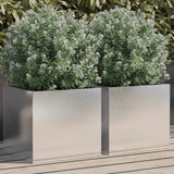 Vidaxx jardinières 2 pcs 32x30x29 cm acier inoxydable couleur argent