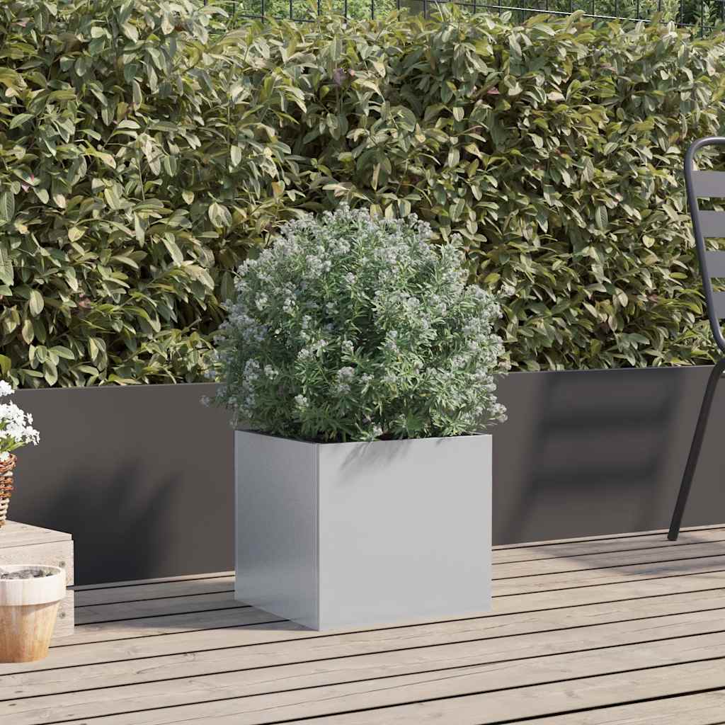 Jardinière Vidaxx 32x30x29 cm en acier galvanisé couleur argent