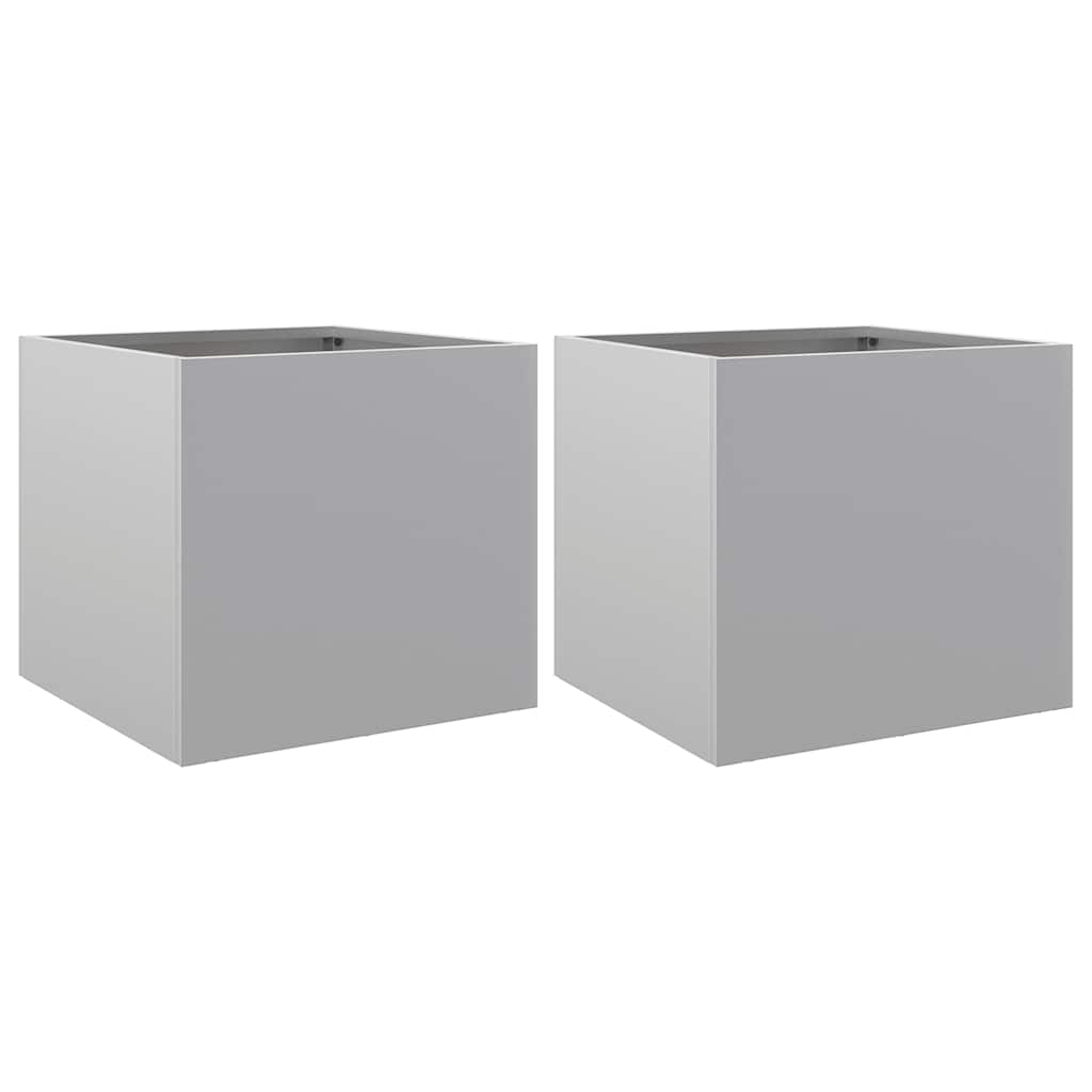 Vidaxx jardinières 2 pcs 32x30x29 cm acier galvanisé couleur argent