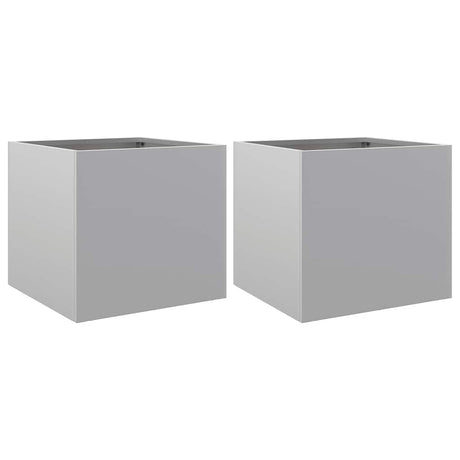 Vidaxx jardinières 2 pcs 32x30x29 cm acier galvanisé couleur argent