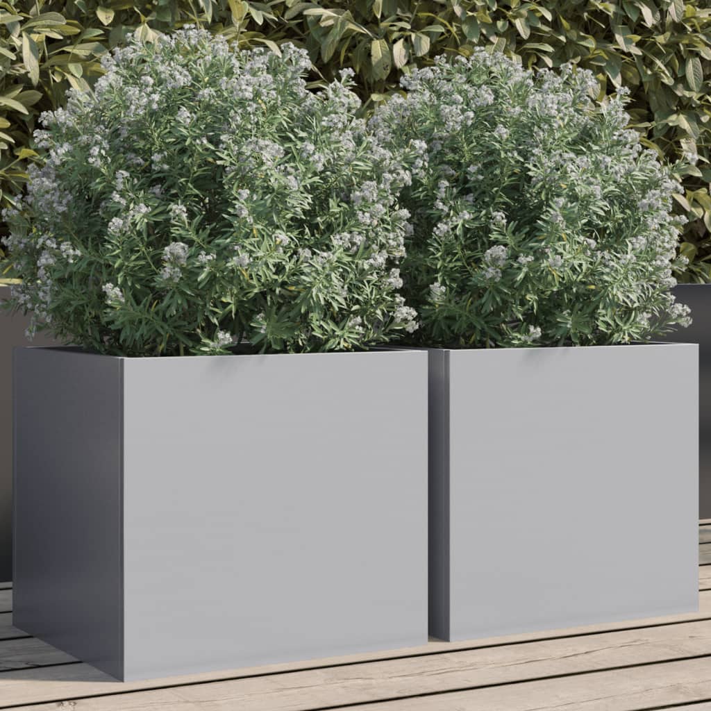 Vidaxl Planters 2 St 32x30x29 cm galvaniseret stål sølvfarve