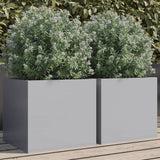 Vidaxl Planters 2 St 32x30x29 cm galvanisert stål sølvfarge