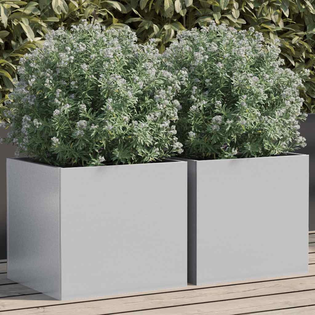 Vidaxx jardinières 2 pcs 32x30x29 cm acier galvanisé couleur argent