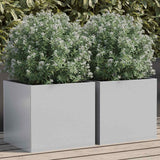 Vidaxx jardinières 2 pcs 32x30x29 cm acier galvanisé couleur argent