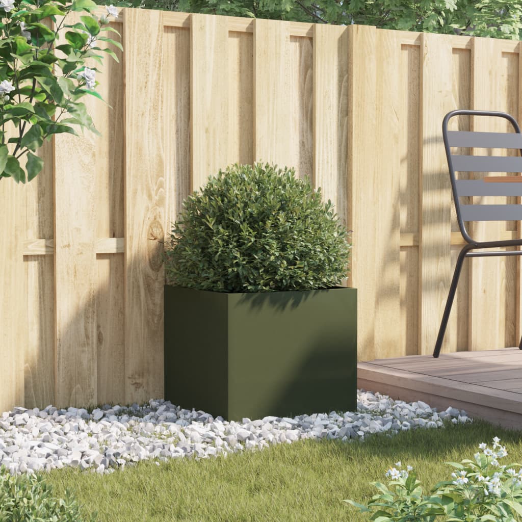 Vidaxx jardinière 42x40x39 cm acier vert olive