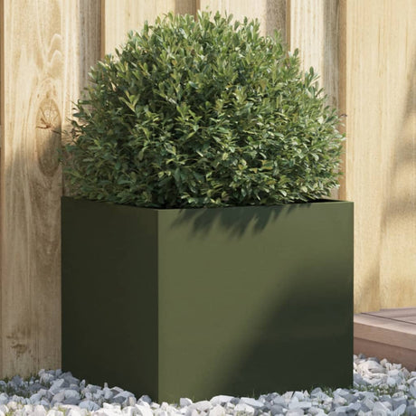 Vidaxx jardinière 42x40x39 cm acier vert olive