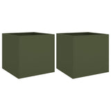 Vidaxx jardinières 2 pcs 42x40x39 cm acier vert olive