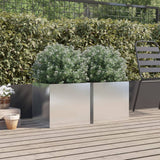 Vidaxx jardinières 2 pcs 42x40x39 cm acier inoxydable couleur argent