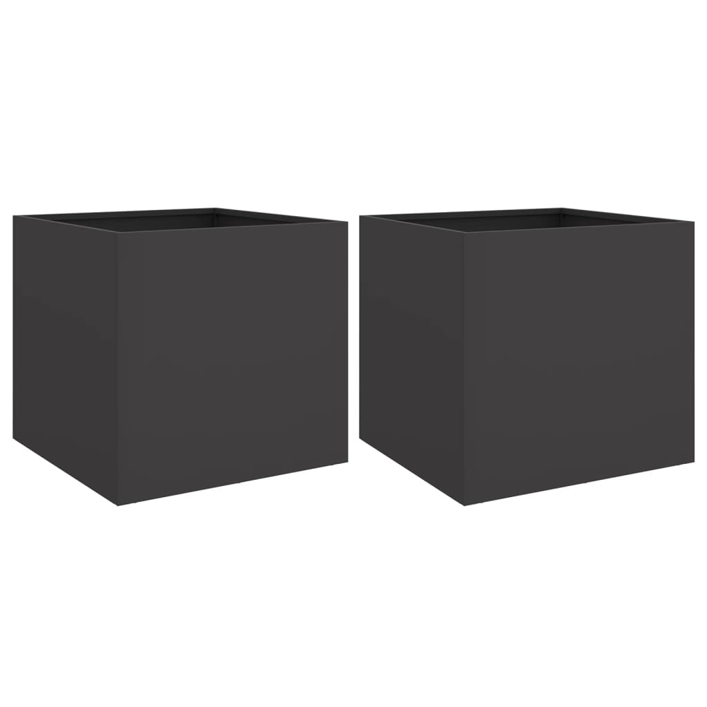 Vidaxx jardinières 2 pcs 49x47x46 cm acier noir
