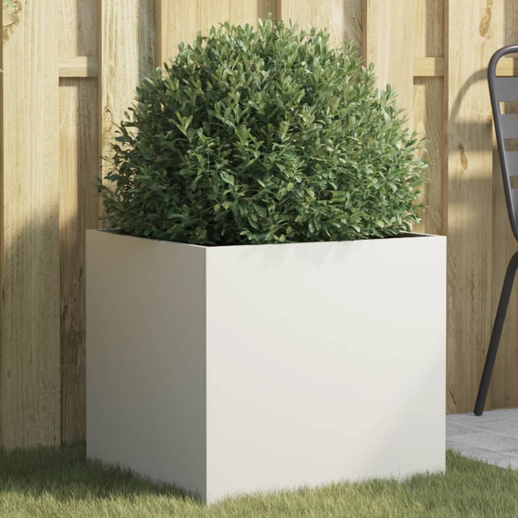 Vidaxl plantenbak 49x47x46 cm staal wit