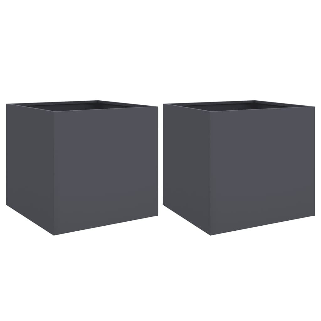Vidaxx jardinières 2 pcs 49x47x46 cm acier anthracite