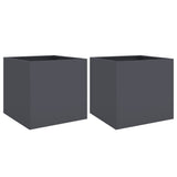 Vidaxx jardinières 2 pcs 49x47x46 cm acier anthracite