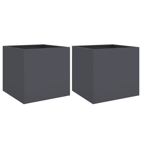 Vidaxx jardinières 2 pcs 49x47x46 cm acier anthracite