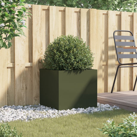 Vidaxx jardinière 49x47x46 cm acier vert olive