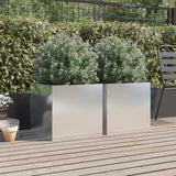 Vidaxx jardinières 2 pcs 49x47x46 cm acier inoxydable couleur argent