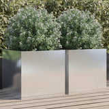 Vidaxx jardinières 2 pcs 49x47x46 cm acier inoxydable couleur argent