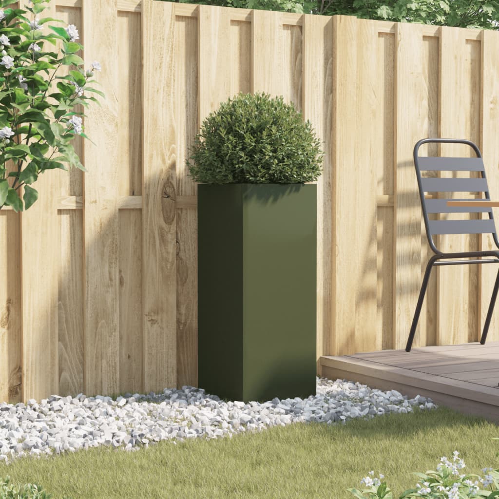 Vidaxx jardinière 32x29x75 cm acier vert olive