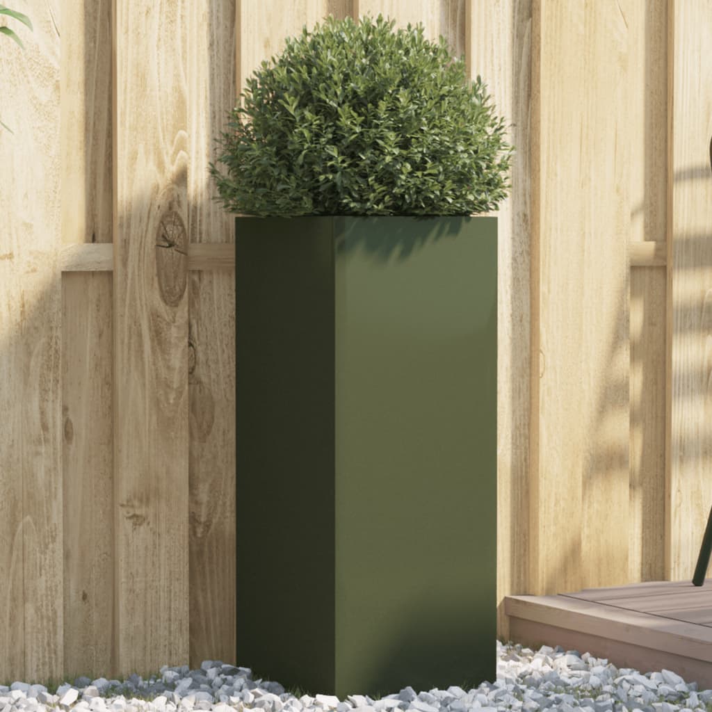 Vidaxl Planning Box 32x29x75 cm de acero oliva verde