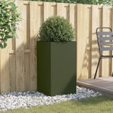 Vidaxx jardinière 42x38x75 cm acier vert olive