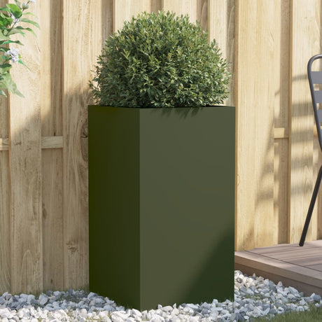 Vidaxx jardinière 42x38x75 cm acier vert olive