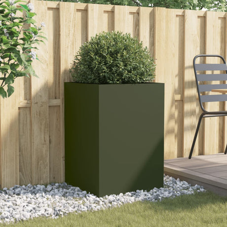 Vidaxx jardinière 52x48x75 cm acier vert olive