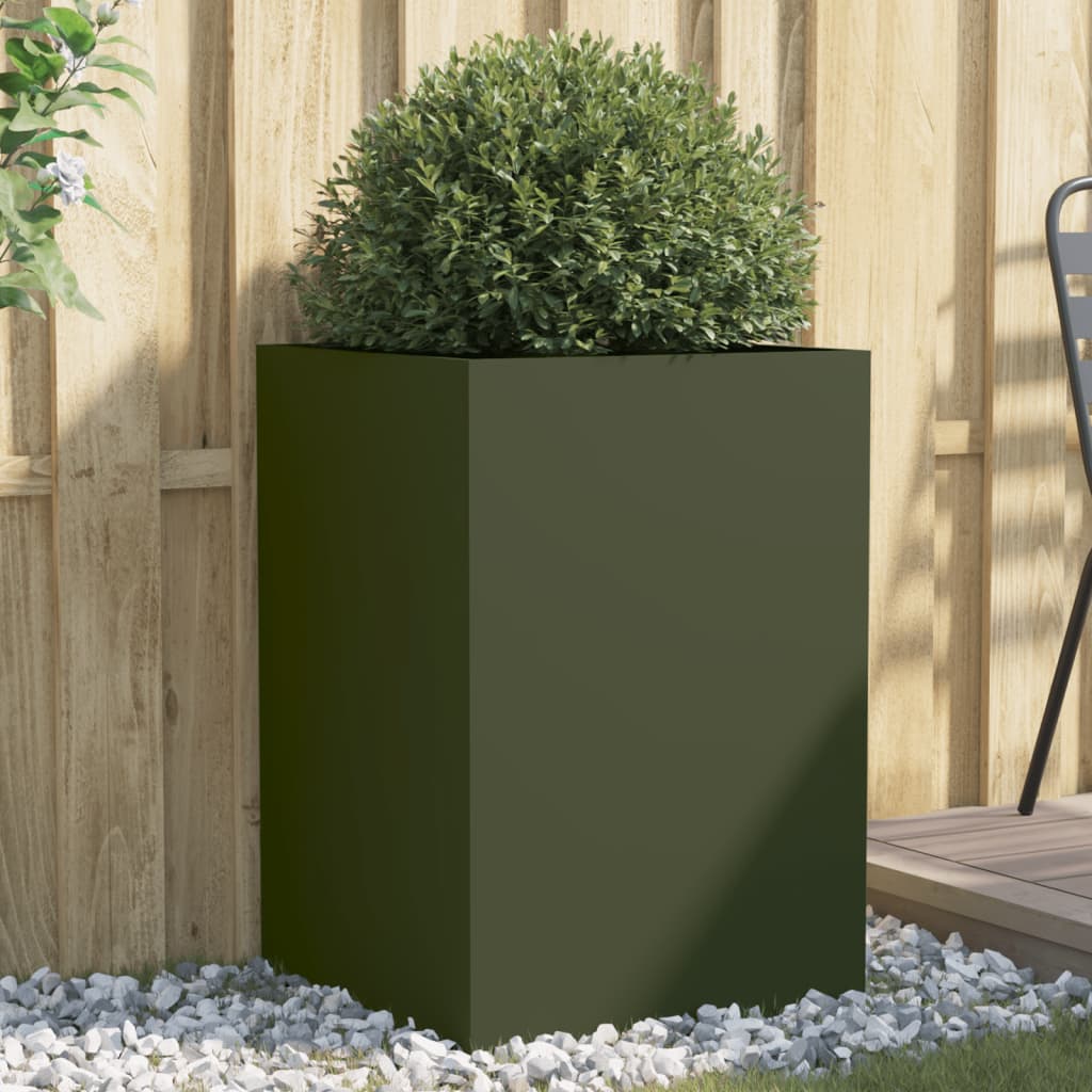 Vidaxx jardinière 52x48x75 cm acier vert olive