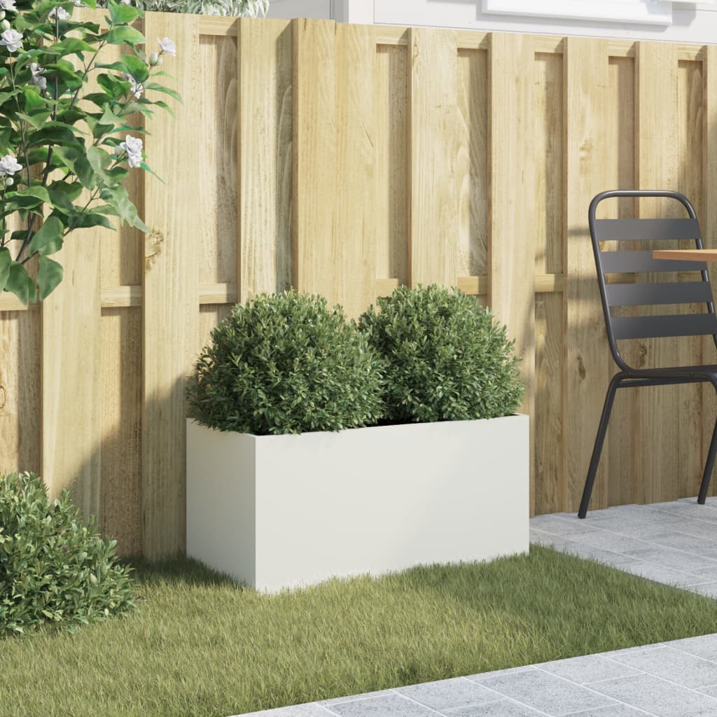 Vidaxx jardinière 62x30x29 cm acier blanc