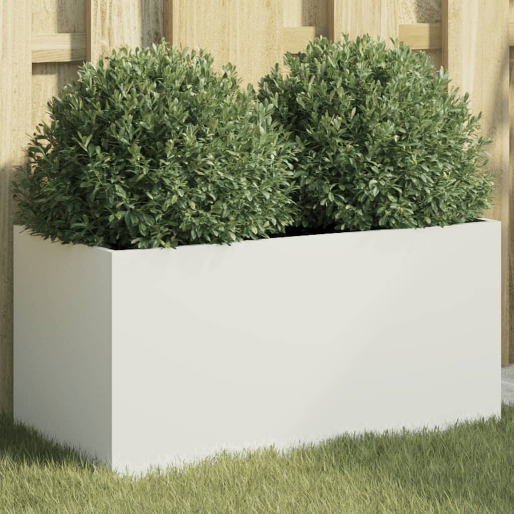 Vidaxl plantenbak 62x30x29 cm staal wit